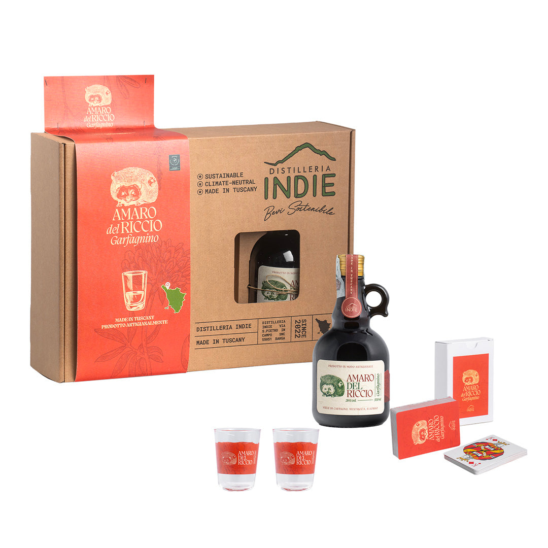 Pack Amaro del Riccio Garfagnino (50cl + Carte + Bicchieri)